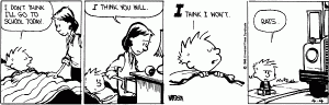 Calvin and Hobbes Going to School